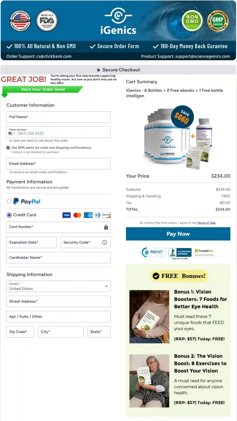 igenics buy page
